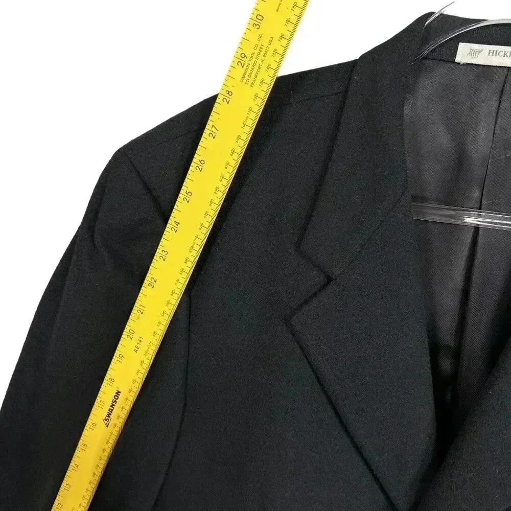Hickey Freeman Mens 44 Long 100% Cashmere Black Sport Coat Wedding Old Money